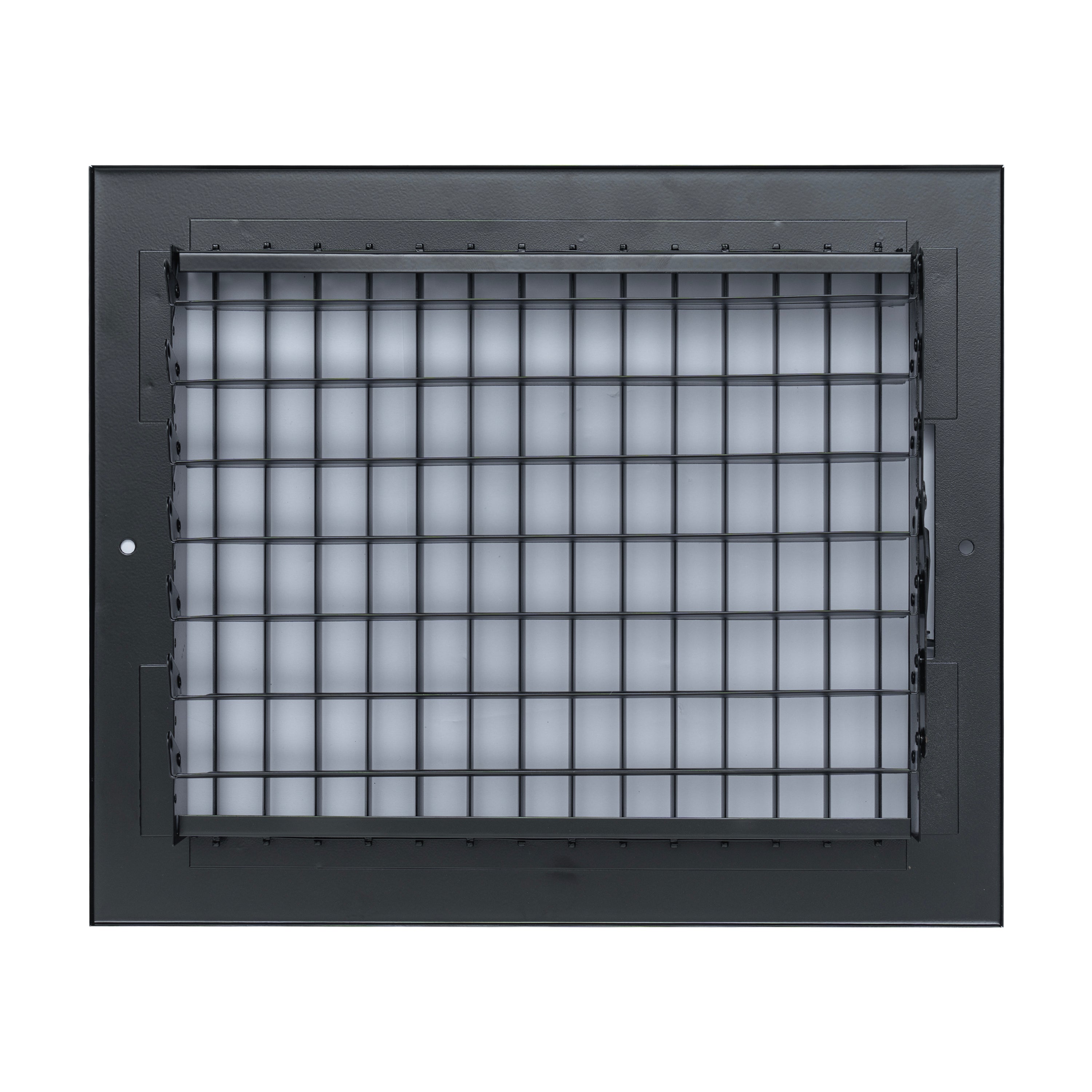 10 x 8-inch Black Steel adjustable supply register, rear view