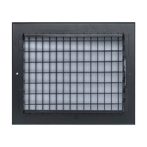 10 x 8-inch Black Steel adjustable supply register, rear view