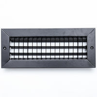 12"W x 4"H Steel Adjustable Air Supply Grille | Register Vent Cover Grill for Sidewall and Ceiling | Black | Outer Dimensions: 13.75"W X 5.75"H for 12x4 Duct Opening