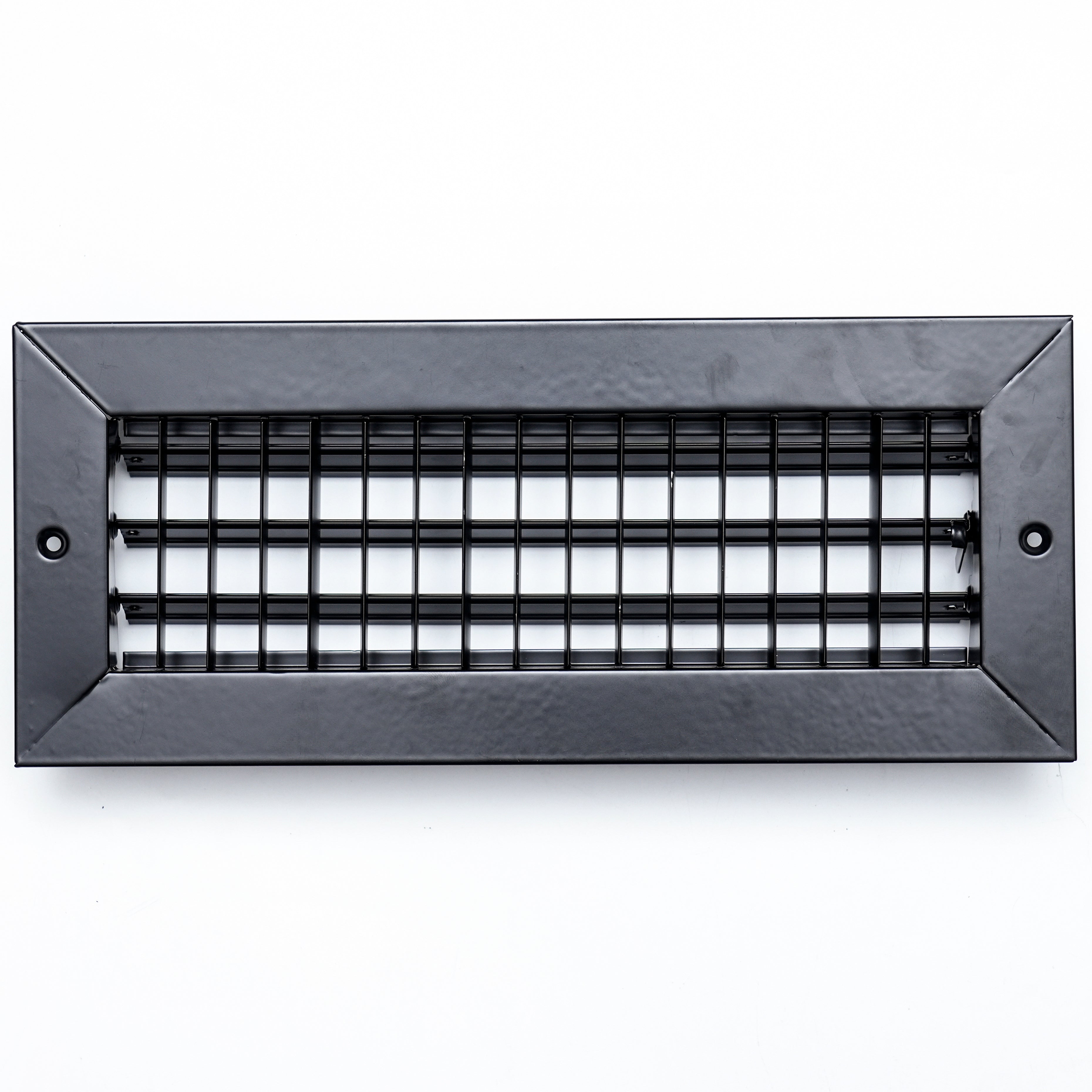 12"W x 4"H Steel Adjustable Air Supply Grille | Register Vent Cover Grill for Sidewall and Ceiling | Black | Outer Dimensions: 13.75"W X 5.75"H for 12x4 Duct Opening
