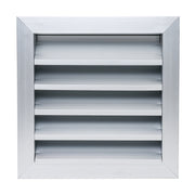 10 x 10-inch unpainted aluminum exterior gable vent, front view