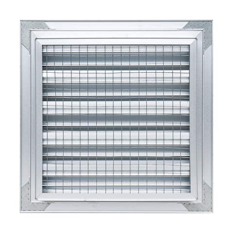 10 x 10-inch unpainted aluminum exterior gable vent, rear view