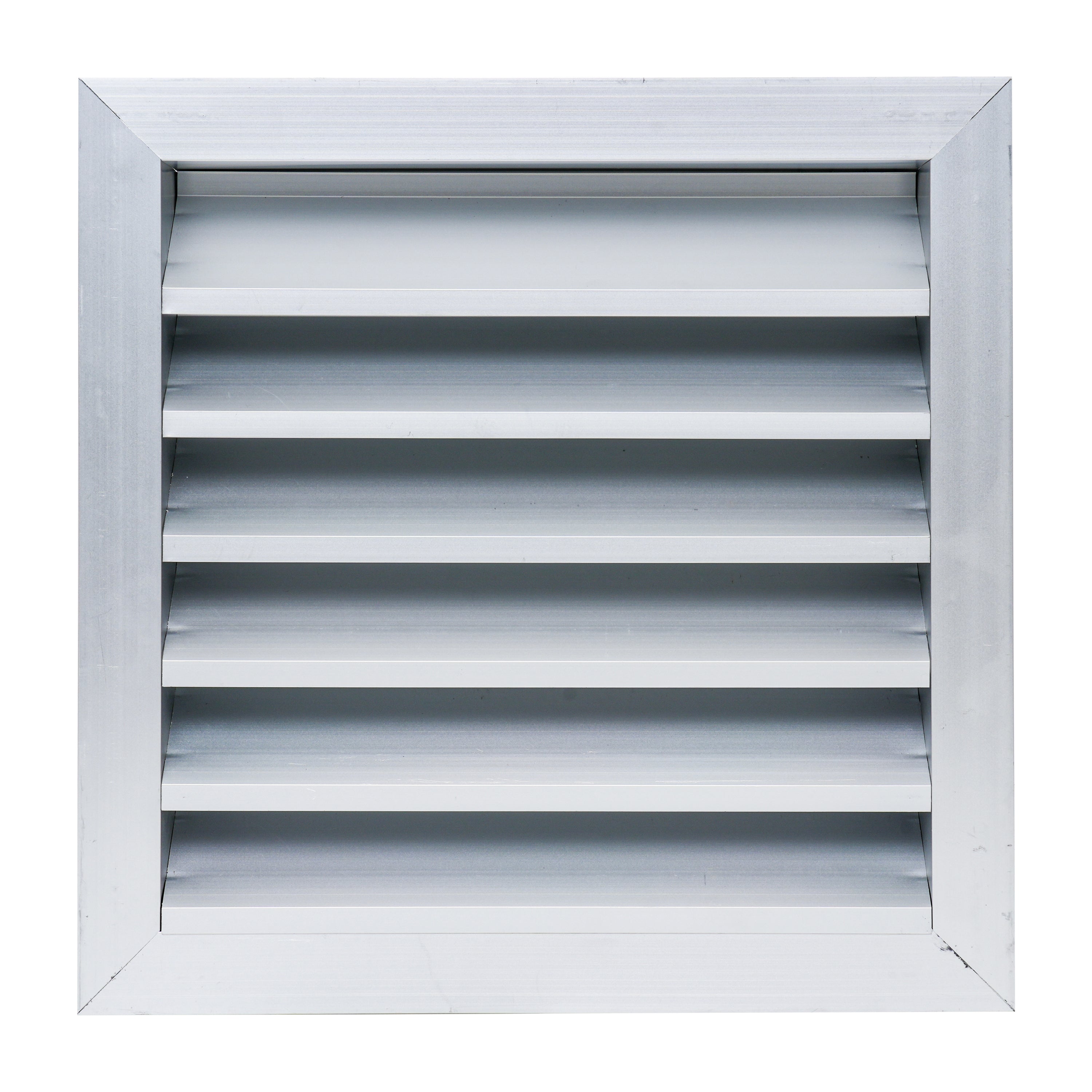 12 x 12-inch unpainted aluminum exterior gable vent, front view