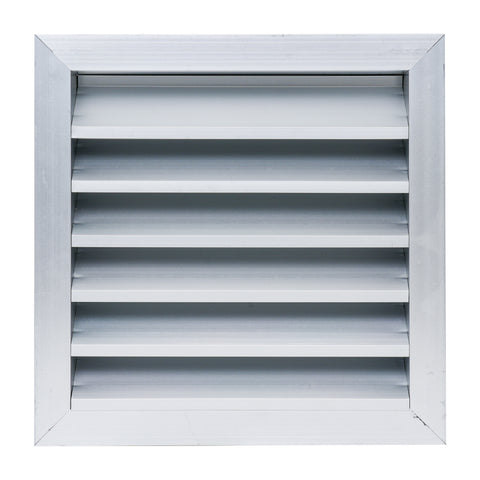 12 x 12-inch unpainted aluminum exterior gable vent, front view