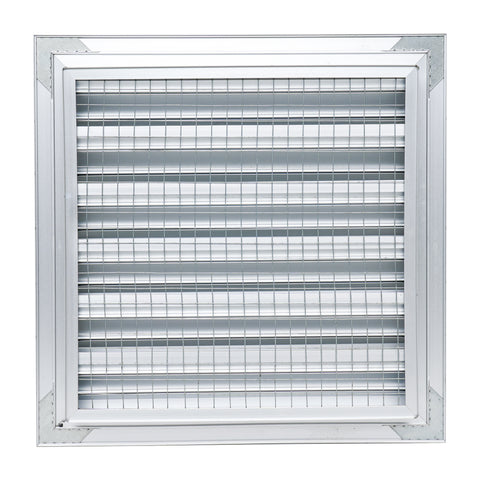 12 x 12-inch unpainted aluminum exterior gable vent, rear view