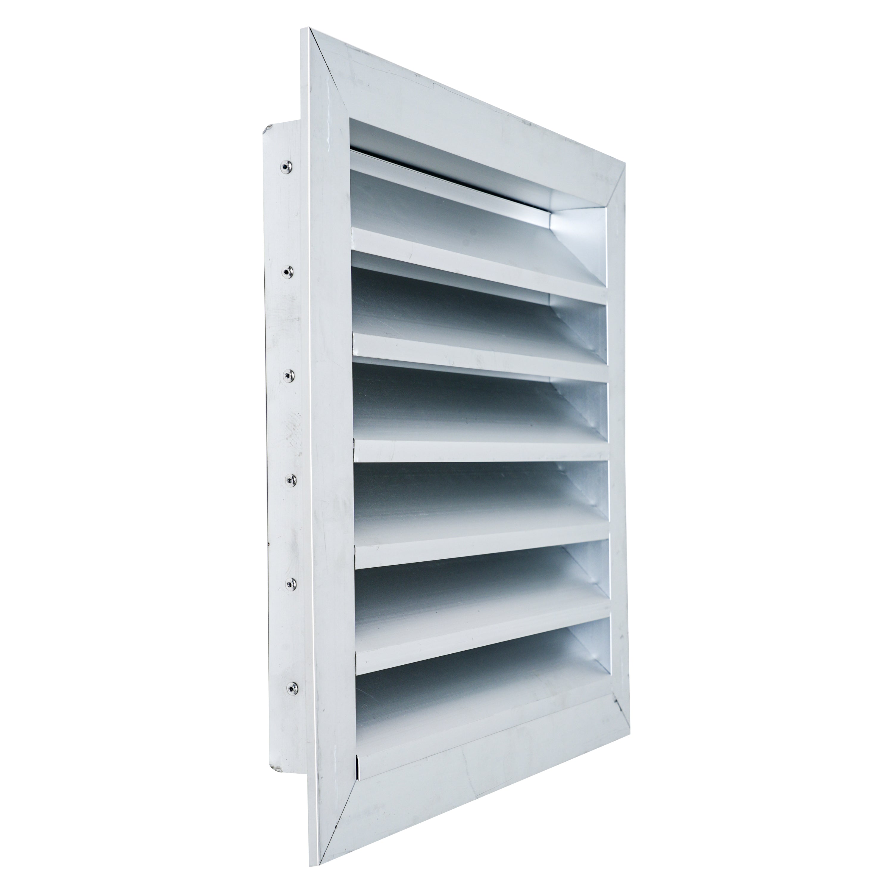 12 x 12-inch unpainted aluminum exterior gable vent, side view