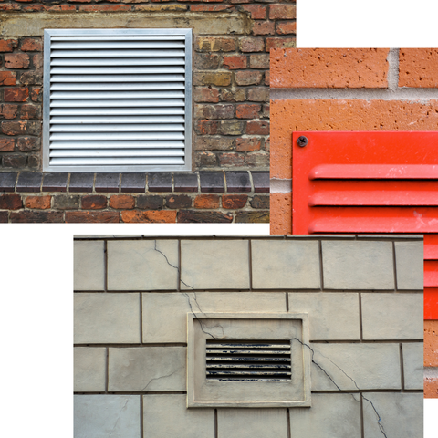 12 x 12-inch unpainted aluminum exterior gable vent, installed view