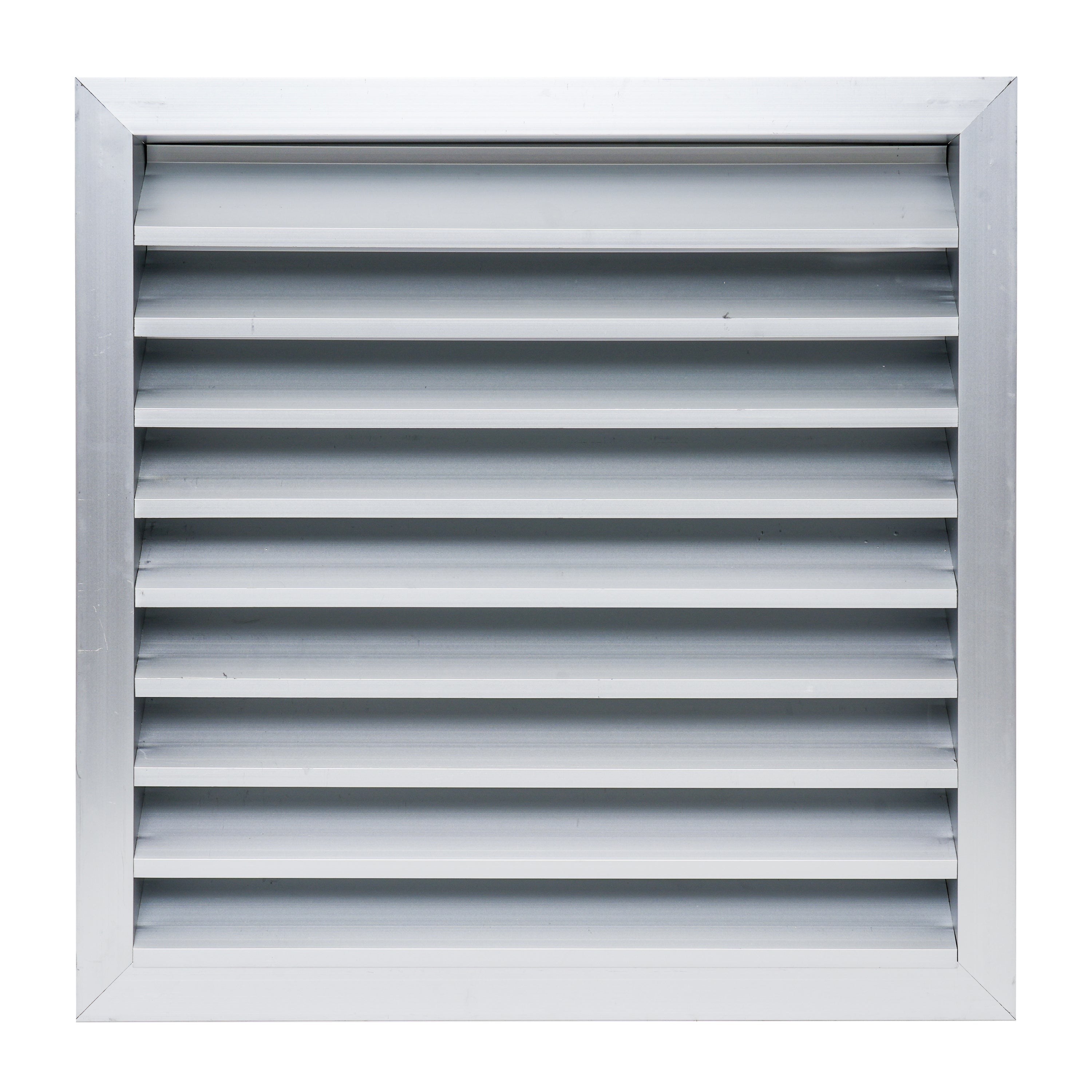 18 x 18-inch unpainted aluminum exterior gable vent, front view