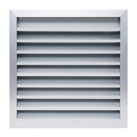 18 x 18-inch unpainted aluminum exterior gable vent, front view