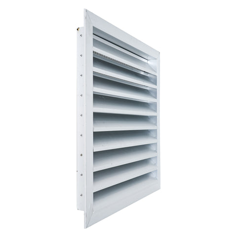 18 x 18-inch unpainted aluminum exterior gable vent, side view