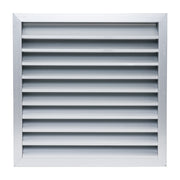 20 x 20-inch unpainted aluminum exterior gable vent, front view