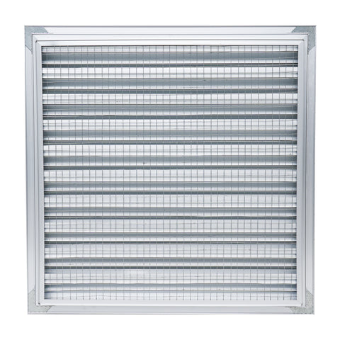 20 x 20-inch unpainted aluminum exterior gable vent, rear view