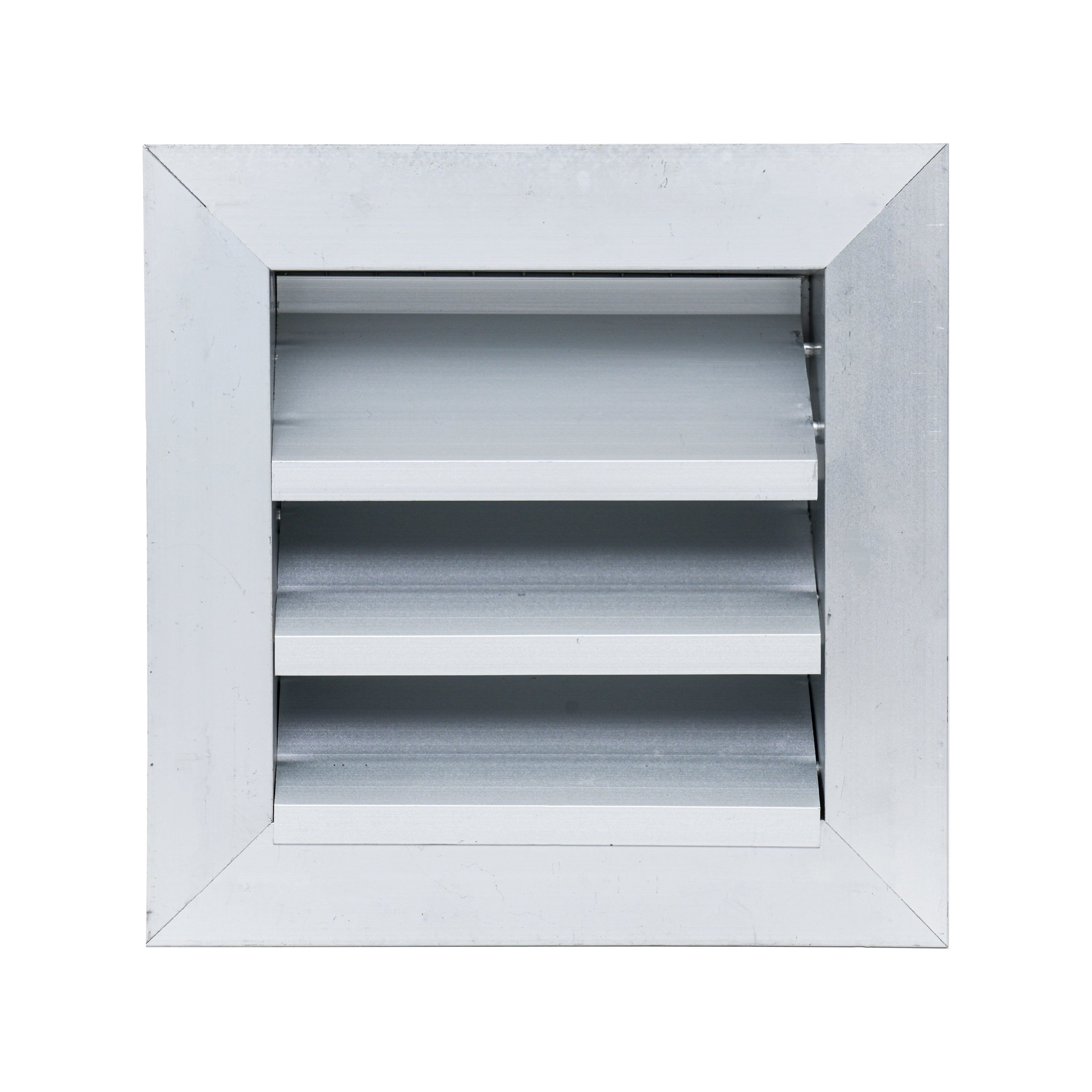 6 x 6-inch unpainted aluminum exterior gable vent, front view