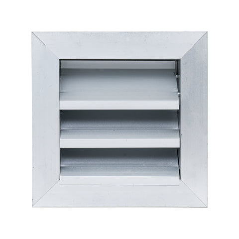 6 x 6-inch unpainted aluminum exterior gable vent, front view