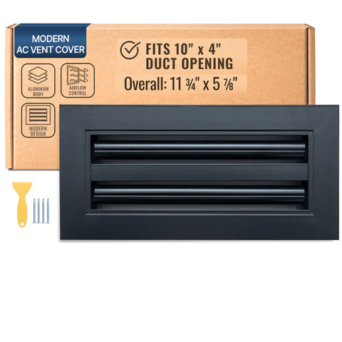 10 x 4-inch Black Aluminum linear slot diffuser, packaging