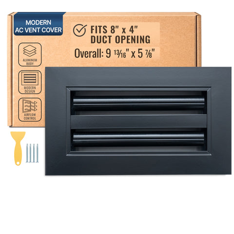 8 x 4-inch Black Aluminum linear slot diffuser, packaging