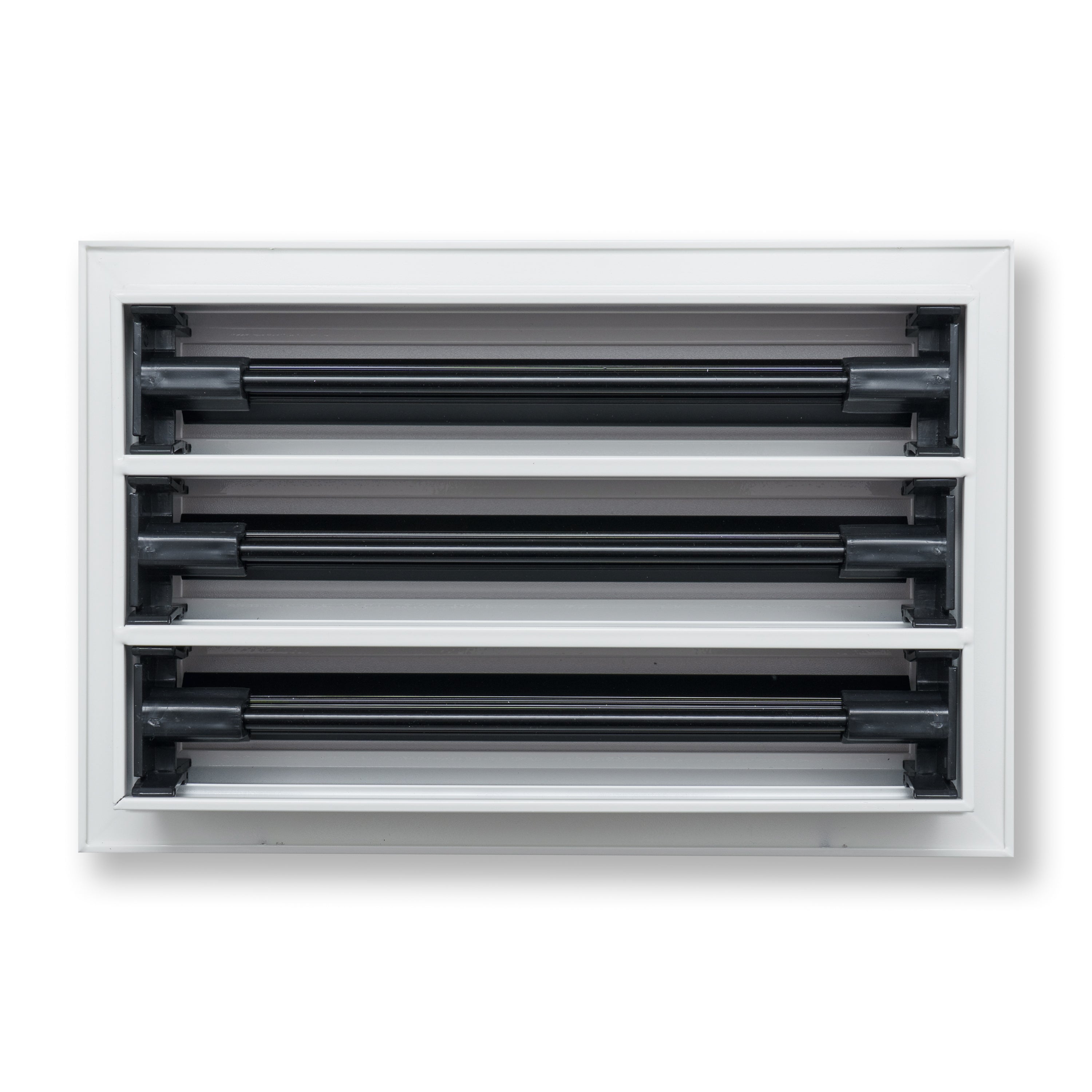 10 x 6-inch White Aluminum linear slot diffuser, rear view