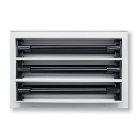 10 x 6-inch White Aluminum linear slot diffuser, rear view