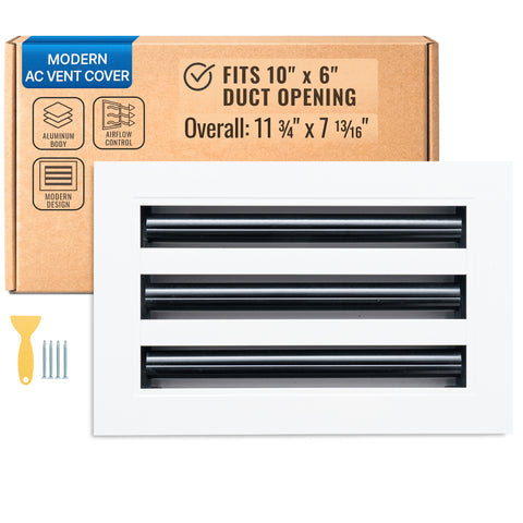 10 x 6-inch White Aluminum linear slot diffuser, packaging