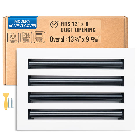 12 x 8-inch White Aluminum linear slot diffuser, packaging