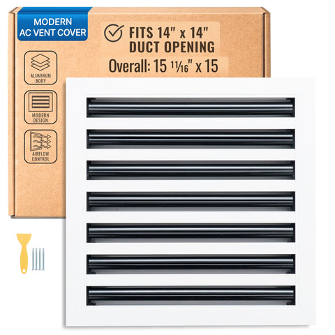 14 x 14-inch White Aluminum linear slot diffuser, packaging