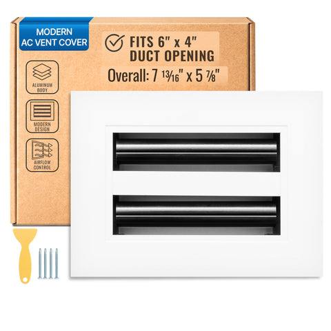 6 x 4-inch White Aluminum linear slot diffuser, packaging