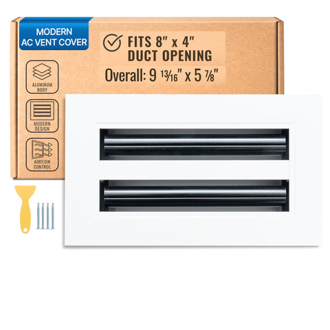8 x 4-inch White Aluminum linear slot diffuser, packaging