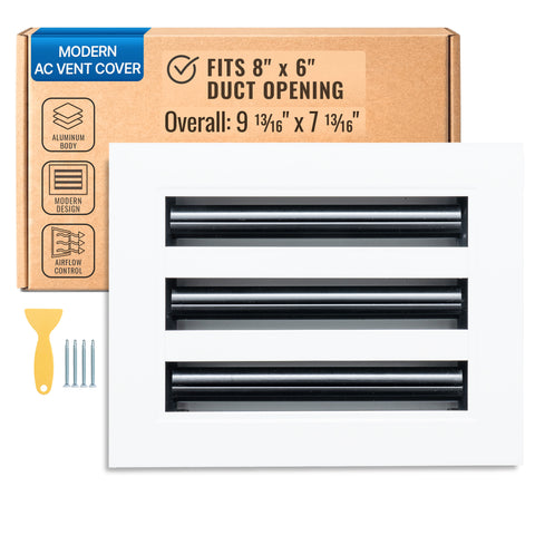 8 x 6-inch White Aluminum linear slot diffuser, packaging