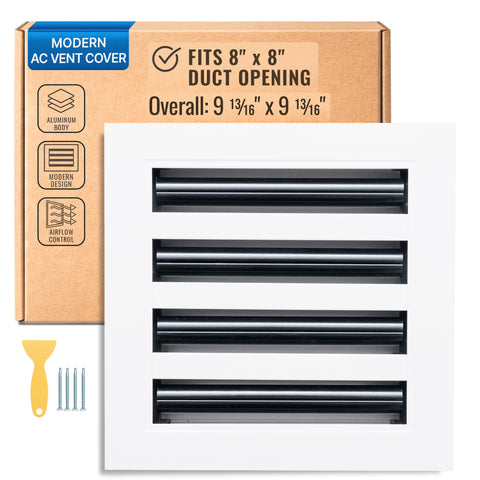 8 x 8-inch White Aluminum linear slot diffuser, packaging