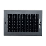 10x6 1-Way Black Steel Air Supply Register, Directional Register Vent Cover for Sidewall Or Ceiling