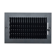 10 x 6-inch Black Steel flat stamped supply register, front view