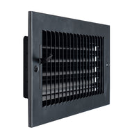 Fits 10x6 Duct Opening 1 WAY Steel Air Supply Diffuser by Handua | Register Vent Cover Grille for Sidewall and Ceiling | Black | Outer Dimensions: 11.75" X 7.75"