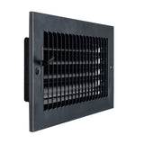 Fits 10x6 Duct Opening 1 WAY Steel Air Supply Diffuser | Register Vent Cover Grille for Sidewall and Ceiling | Black | Outer Dimensions: 11.75" X 7.75"