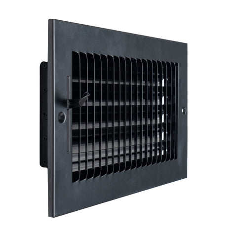 Fits 10x6 Duct Opening 1 WAY Steel Air Supply Diffuser by Handua | Register Vent Cover Grille for Sidewall and Ceiling | Black | Outer Dimensions: 11.75" X 7.75"