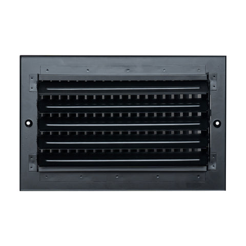 Fits 10x6 Duct Opening 1 WAY Steel Air Supply Diffuser by Handua | Register Vent Cover Grille for Sidewall and Ceiling | Black | Outer Dimensions: 11.75" X 7.75"