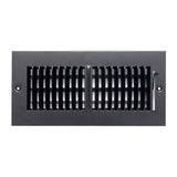 Fits 10x4 Duct Opening 2 Way Steel Air Supply Diffuser | Register Vent Cover Grill for Sidewall and Ceiling | Black | Outer Dimensions: 11.75" X 5.75"
