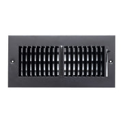 10 x 4-inch Black Steel flat stamped supply register, front view