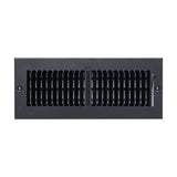 12x4 2-Way Black Steel Air Supply Register, Directional Register Vent Cover for Sidewall Or Ceiling