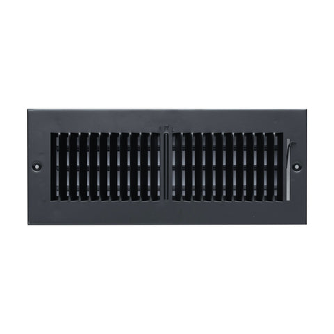 Fits 12x4 Duct Opening 2 Way Steel Air Supply Diffuser | Register Vent Cover Grille for Sidewall and Ceiling | Black | Outer Dimensions: 13.75" X 5.75"