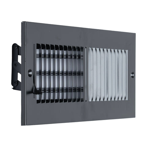 Fits 12x4 Duct Opening 2 Way Steel Air Supply Diffuser | Register Vent Cover Grille for Sidewall and Ceiling | Black | Outer Dimensions: 13.75" X 5.75"