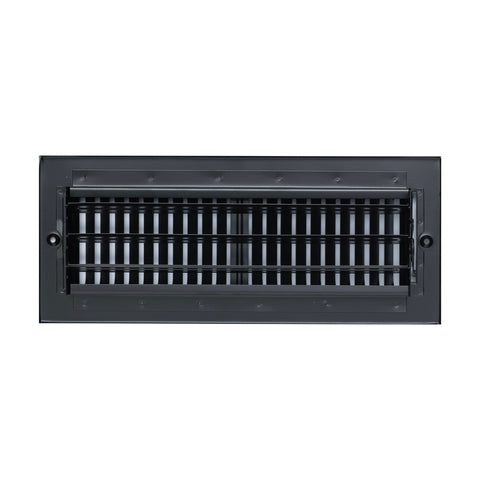 Fits 12x4 Duct Opening 2 Way Steel Air Supply Diffuser | Register Vent Cover Grille for Sidewall and Ceiling | Black | Outer Dimensions: 13.75" X 5.75"