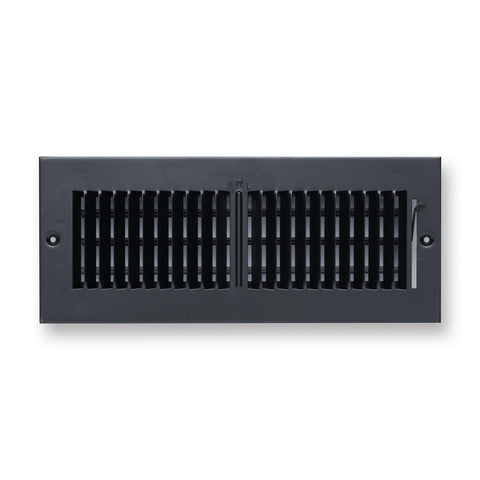 Fits 12x4 Duct Opening 2 Way Steel Air Supply Diffuser | Register Vent Cover Grille for Sidewall and Ceiling | Black | Outer Dimensions: 13.75" X 5.75"