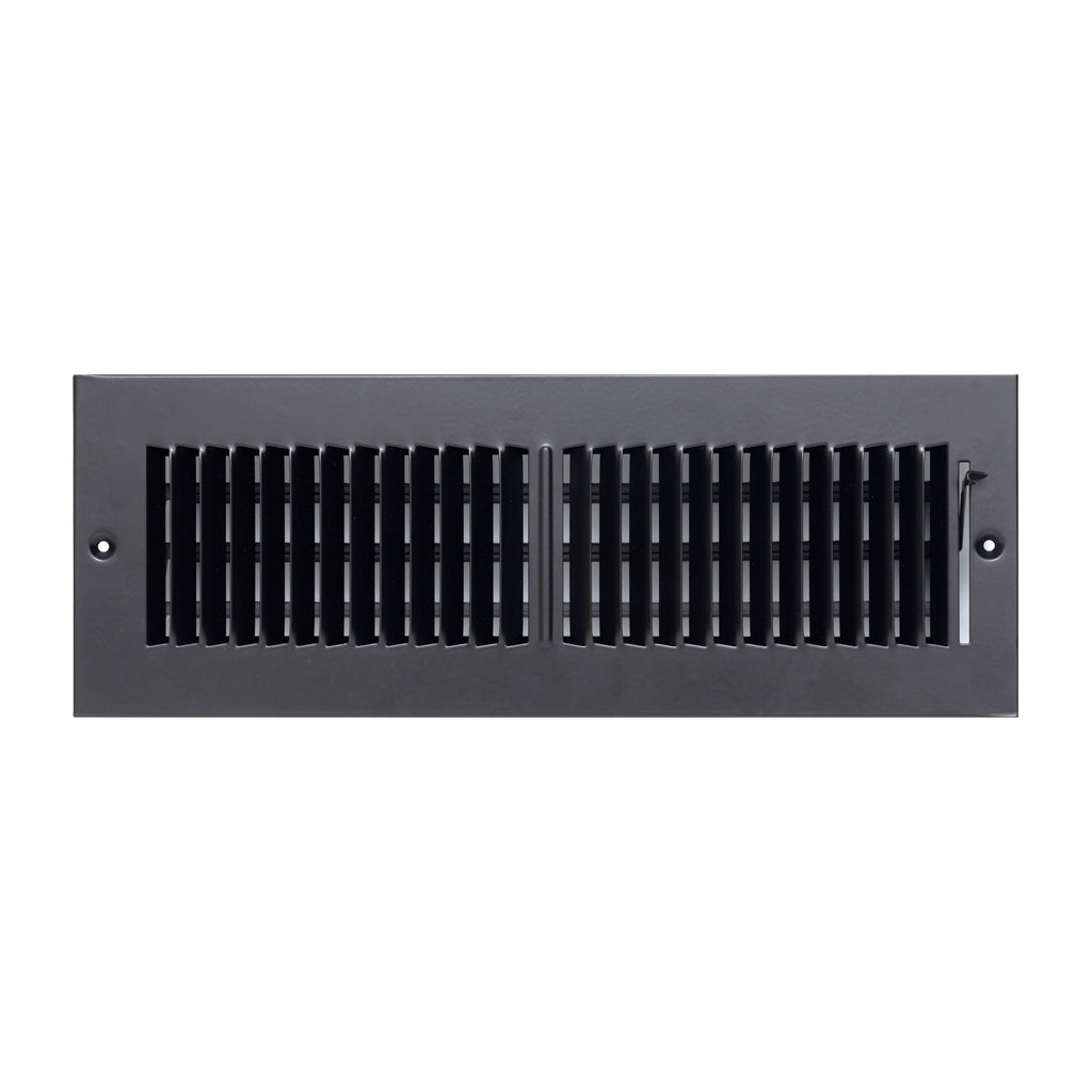 Fits 14x4 Duct Opening 2 WAY Steel Air Supply Diffuser | Register Vent Cover Grill for Sidewall and Ceiling | Black | Outer Dimensions: 15.75" X 5.75"
