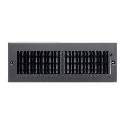 14 x 4-inch Black Steel flat stamped supply register, front view