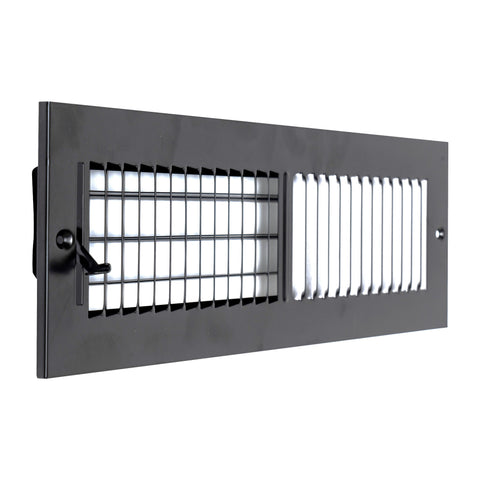 Fits 14x4 Duct Opening 2 WAY Steel Air Supply Diffuser by Handua | Register Vent Cover Grill for Sidewall and Ceiling | Black | Outer Dimensions: 15.75" X 5.75"