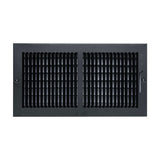 16x8 2-Way Black Steel Air Supply Register, Directional Register Vent Cover for Sidewall Or Ceiling