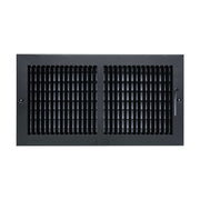 16 x 8-inch Black Steel flat stamped supply register, front view