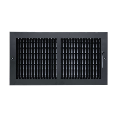 Fits 16x8 Duct Opening 2 Way Steel Air Supply Diffuser | Register Vent Cover Grille for Sidewall and Ceiling | Black | Outer Dimensions: 17.75" X 9.75"