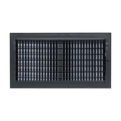 Fits 16x8 Duct Opening 2 Way Steel Air Supply Diffuser | Register Vent Cover Grille for Sidewall and Ceiling | Black | Outer Dimensions: 17.75" X 9.75"