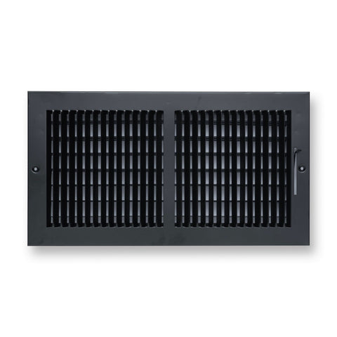 Fits 16x8 Duct Opening 2 Way Steel Air Supply Diffuser | Register Vent Cover Grille for Sidewall and Ceiling | Black | Outer Dimensions: 17.75" X 9.75"